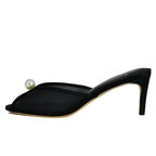 Sadie-65 Satin Mesh Pearl Sandal