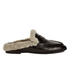 Theo Leather Fur Mule