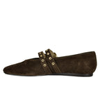 Baylee-Grommet Suede Maryjane Straps Ballet