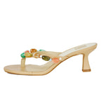 Daksie Jeweled Thong Heel