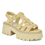 Latice Raffia Platform Sandal