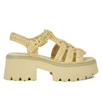 Latice Raffia Platform Sandal