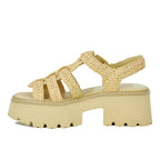 Latice Raffia Platform Sandal