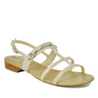 Banjel Metallic Leather Flat Sandal