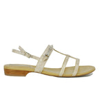 Banjel Metallic Leather Flat Sandal