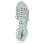 Becky Leather Studded Flat Sandal