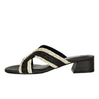 Helen Fabric Block Heel Slide