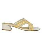 Helen Fabric Block Heel Slide
