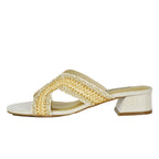 Helen Fabric Block Heel Slide