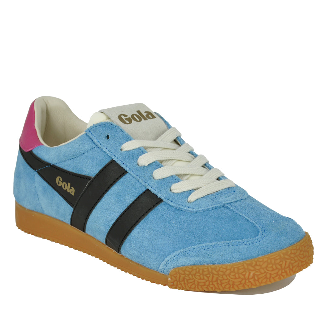 gola tobacco elan Sneaker - Mocha & Pollen effortlessly wearable silhouette Gola Elan - Santorini/Black/Fuchsia -