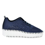 Tulip-4271 Knit Tie Platform Sneaker