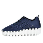 Tulip-4271 Knit Tie Platform Sneaker
