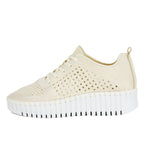 Tulip-4271 Knit Tie Platform Sneaker