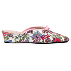 Lolita Floral Print Bow Slipper