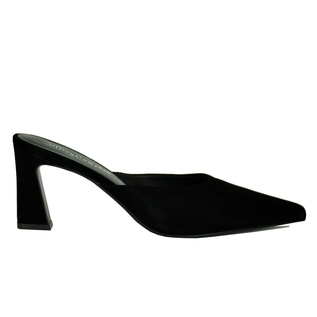 Unamused Suede Heel Mule – Footnotes