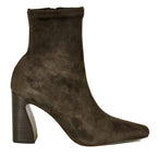 Chloe-Stretch Suede Heel Stretch Bootie