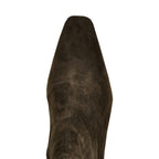 Chloe-Stretch Suede Heel Stretch Bootie