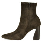 Chloe-Stretch Suede Heel Stretch Bootie