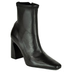 Chloe-Stretch Leather Heel Stretch Bootie