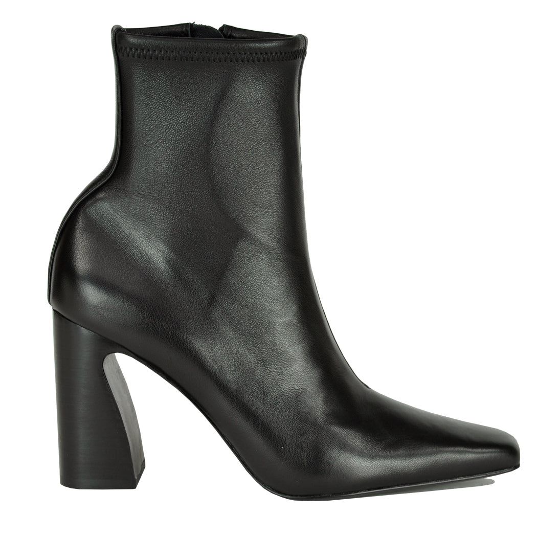 Chloe-Stretch Leather Heel Stretch Bootie