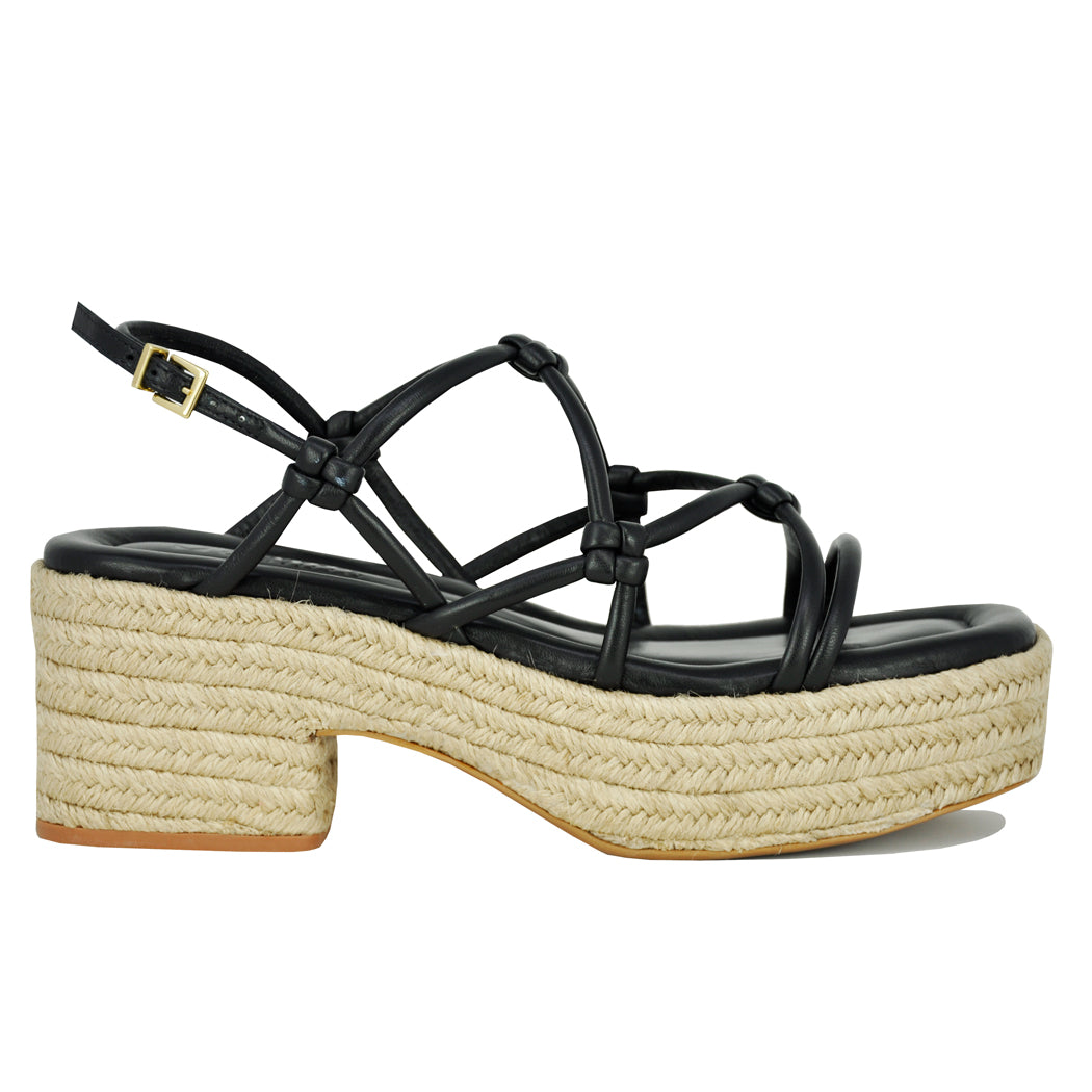 Camille Leather Platform Espadrille Sandal