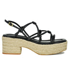 Camille Leather Platform Espadrille Sandal