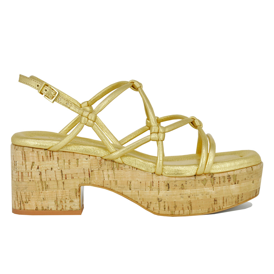Camille Leather Platform Espadrille Sandal
