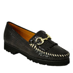 Broadwick Croco Patent Fringe Loafer