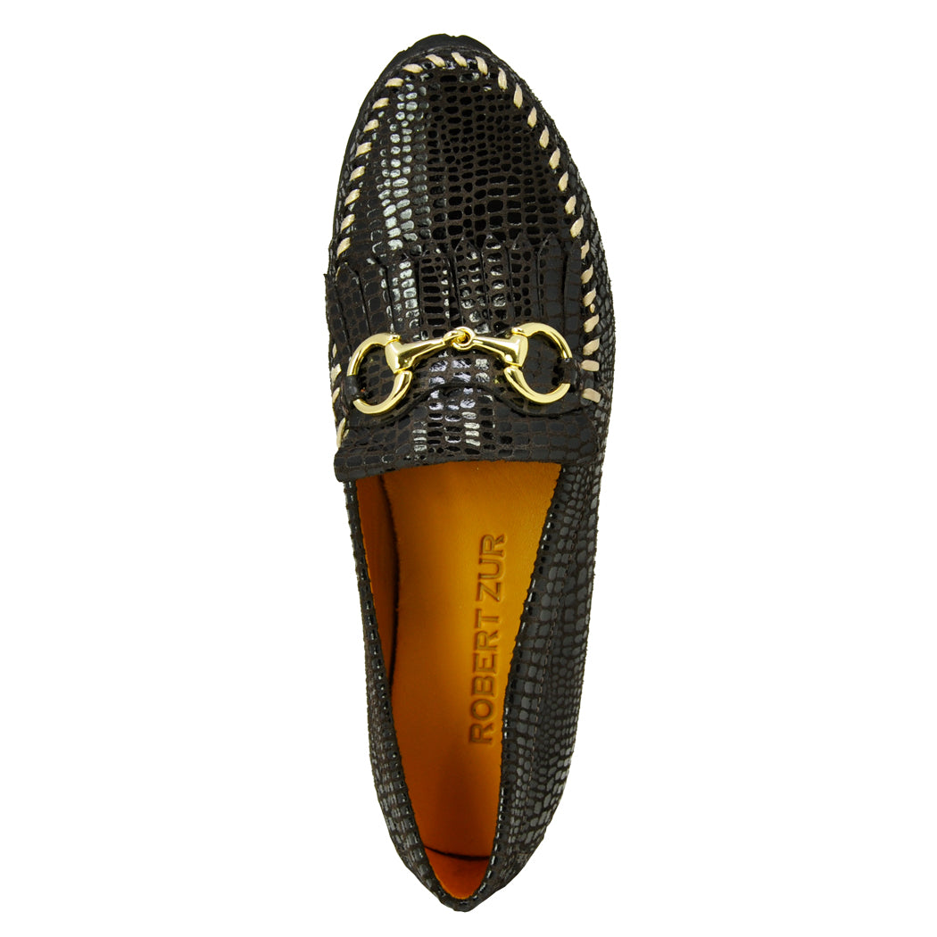 Broadwick Croco Patent Fringe Loafer