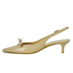 Senya Leather Heel Bow Slingback