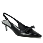 Senya Leather Heel Bow Slingback