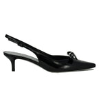Senya Leather Heel Bow Slingback
