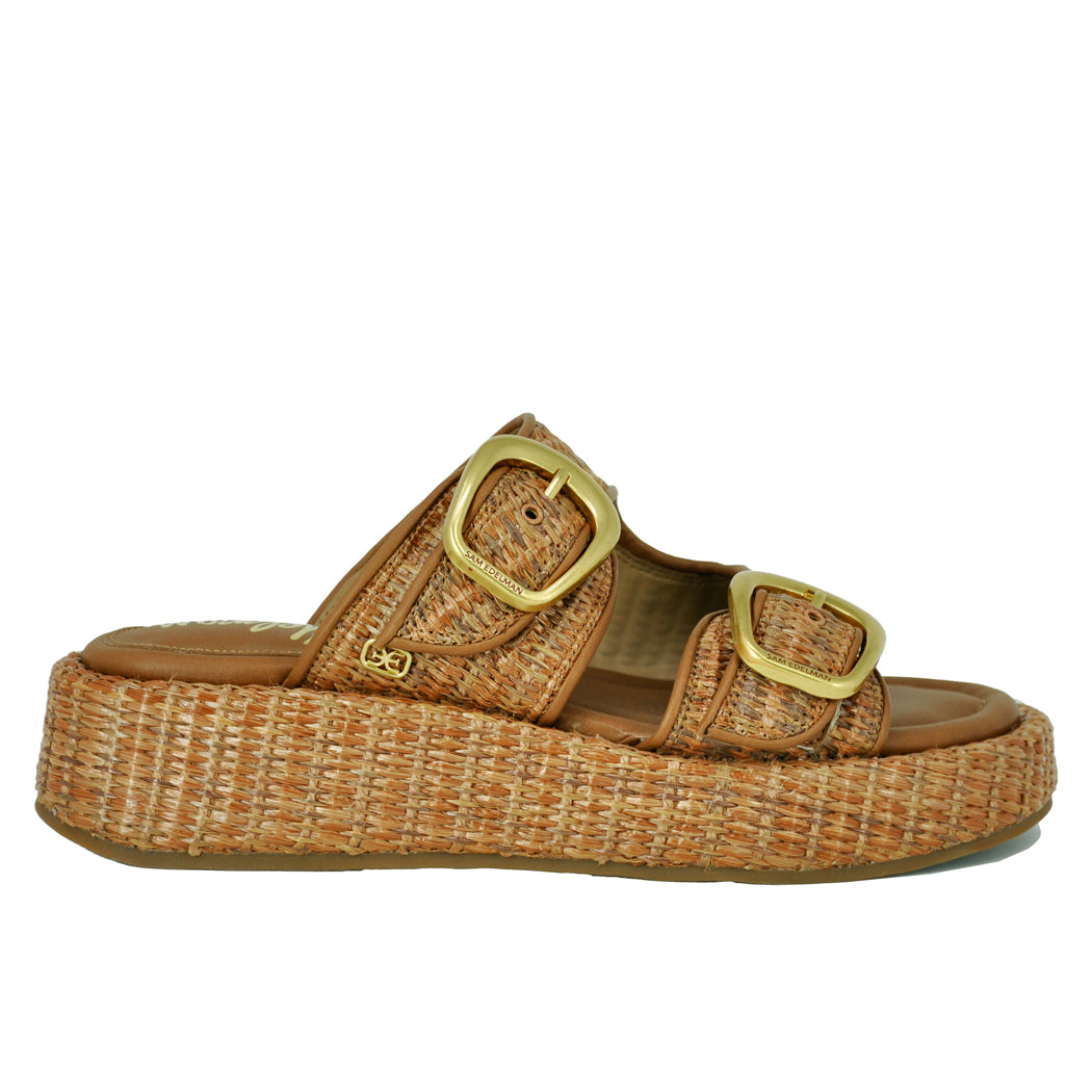 Nerissa Raffia Buckle Wedge Slide – Footnotes