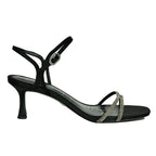 Presley-Glam Satin Stone Heel Sandal