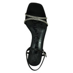 Presley-Glam Satin Stone Heel Sandal
