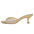 Bridgette Mule Mesh Leather Slide