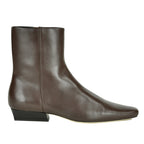 Wally-Flat-Ankle-Boot Leather Flat Bootie