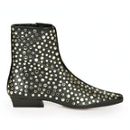 Wally-Flat-Ankle Studded Leather Flat Boot