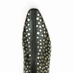 Wally-Flat-Ankle Studded Leather Flat Boot