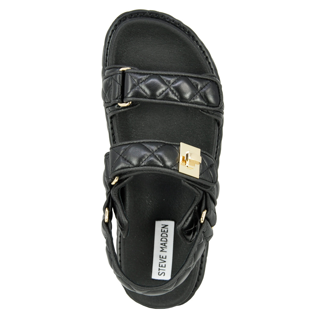 関税なし♪【Steve Madden】Big Mona Quilted★ キルトサンダル Big Mona Quilted Leather Footbed Sandal – Footnotes
