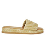 Boardwalk Raffia Platform Wedge Slide