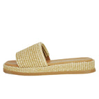 Boardwalk Raffia Platform Wedge Slide