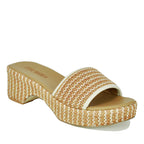 Cosimo Raffia Platform Slide