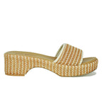Cosimo Raffia Platform Slide