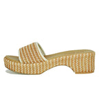 Cosimo Raffia Platform Slide