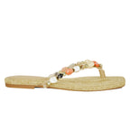 Marble Multicolor Jeweled Flat Thong