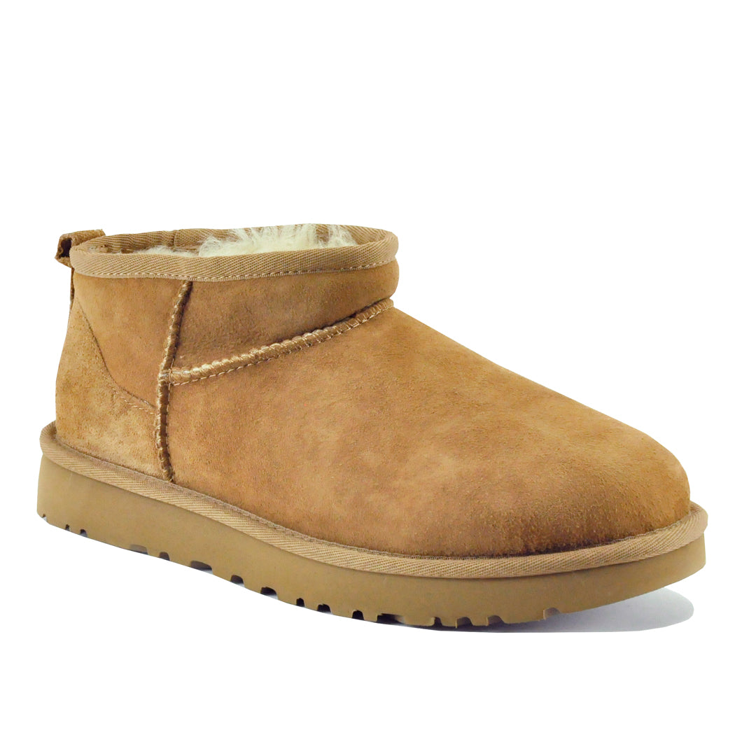 Classic Ultra Mini Suede Shearling Ankle Bootie