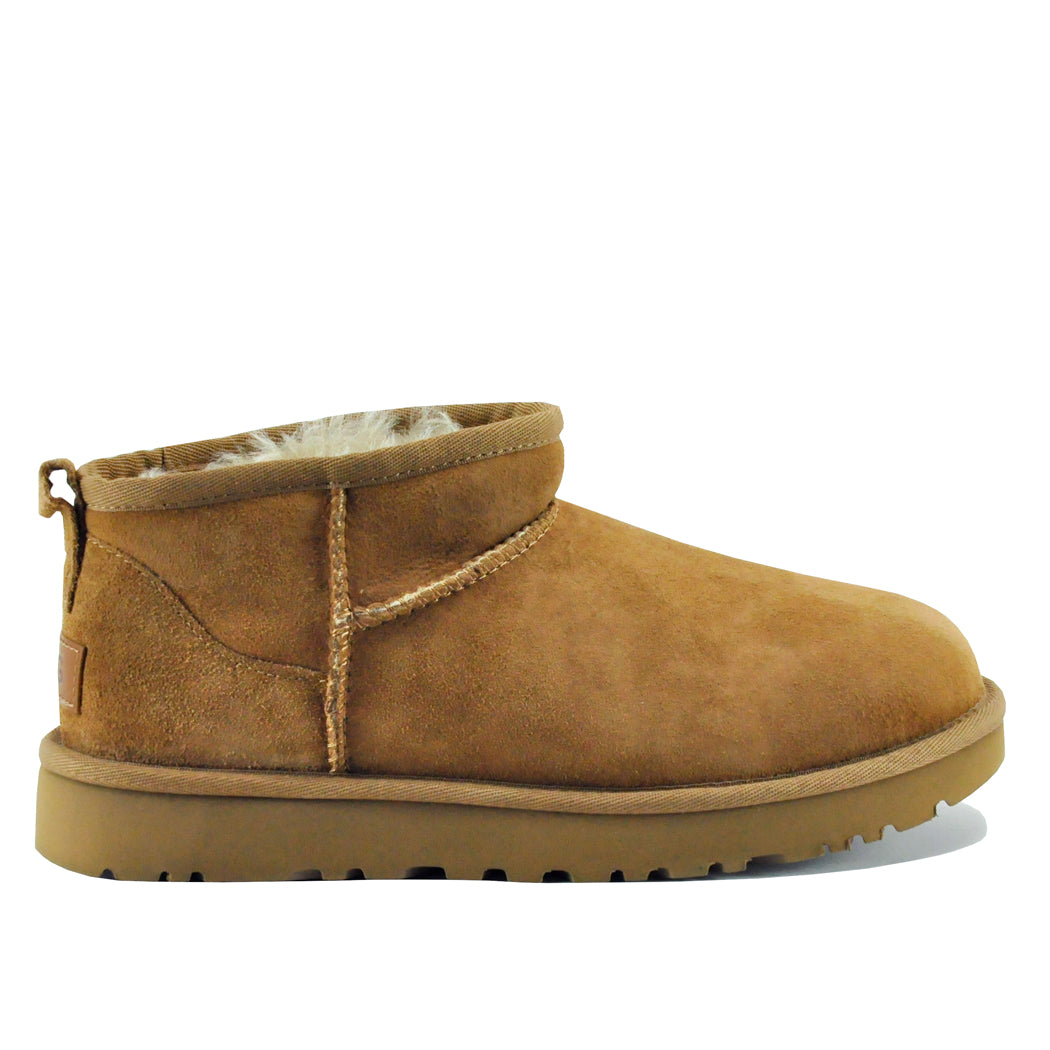 Classic Ultra Mini Suede Shearling Ankle Bootie