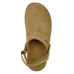 Goldenstar Suede Platform Clog Chestnut