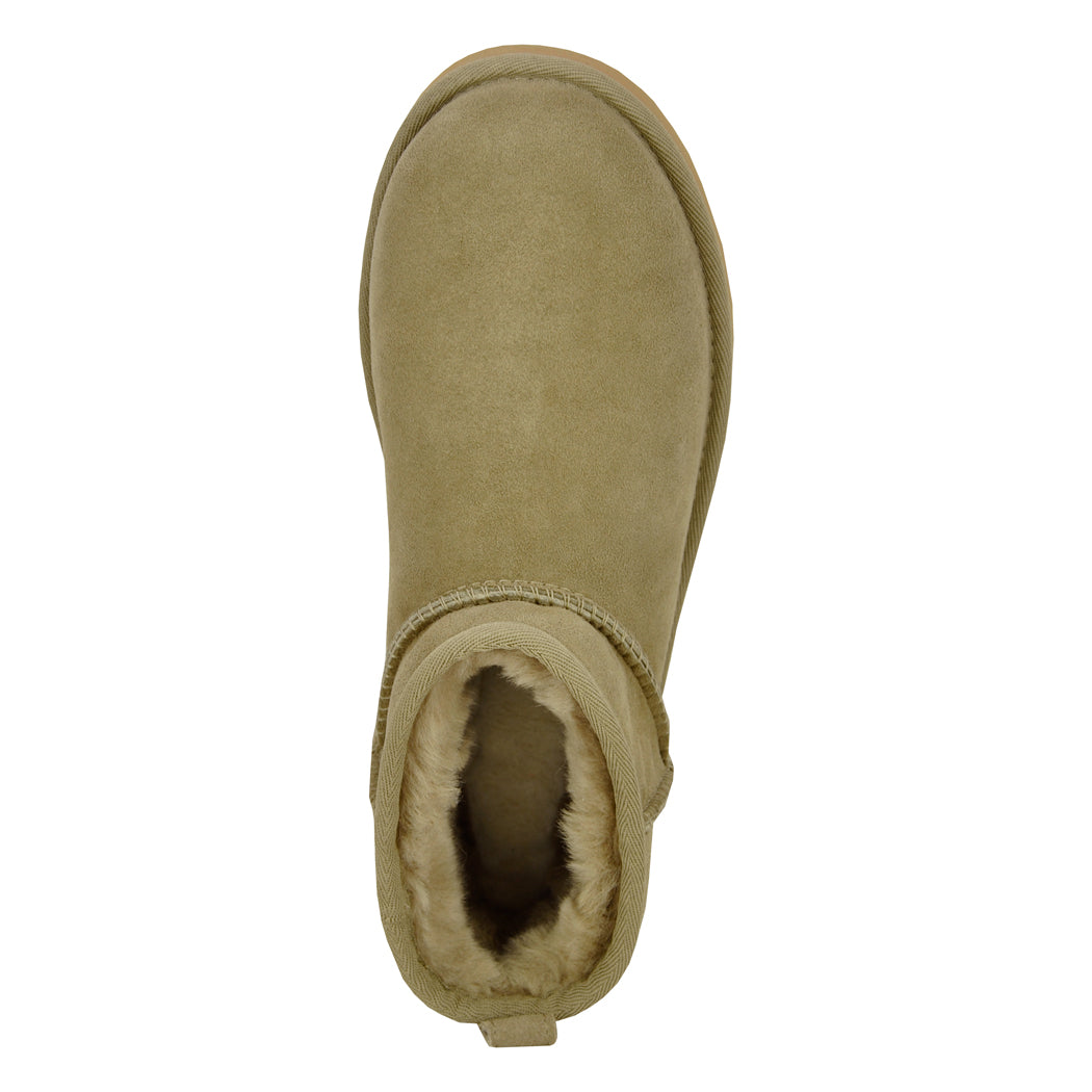 Classic Ultra Mini Suede Shearling Ankle Bootie